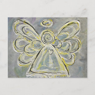 Vitt och Silver Guardian Light Angel vycard Vykort