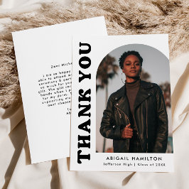 Vitt och svart förskjutningsbild, bild Studenten Tack Kort