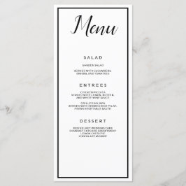Vitt och svart klassiskt meny