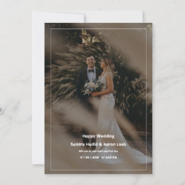 Vitt och svart minimalistiskt Bröllop Inbjudningar