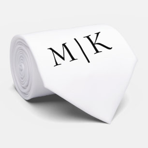 Vitt och svart Modern monogram Slips