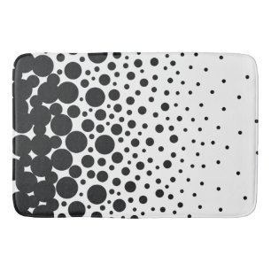 Vitt och svart polka dots badrumsmatta