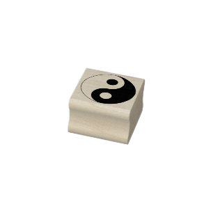 Vitt och svart Yin och Yang-symbol Stämpel