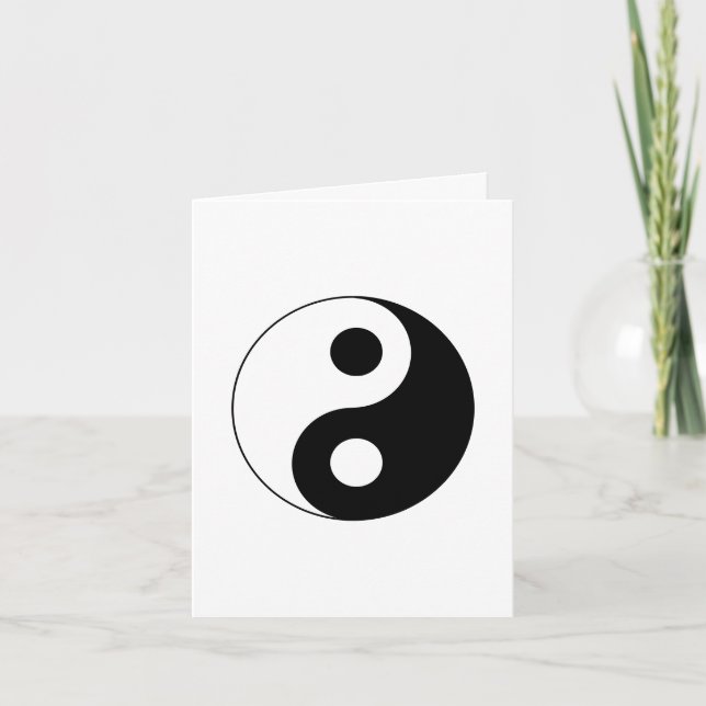 Vitt och svart Yin och Yang-symbol Tack Kort (Framsida)
