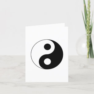 Vitt och svart Yin och Yang-symbol Tack Kort