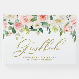 Vitt och Vår blommor Foto Bröllop Gästböcker