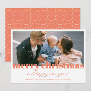 Vitt Orange God jul Modern fotokort