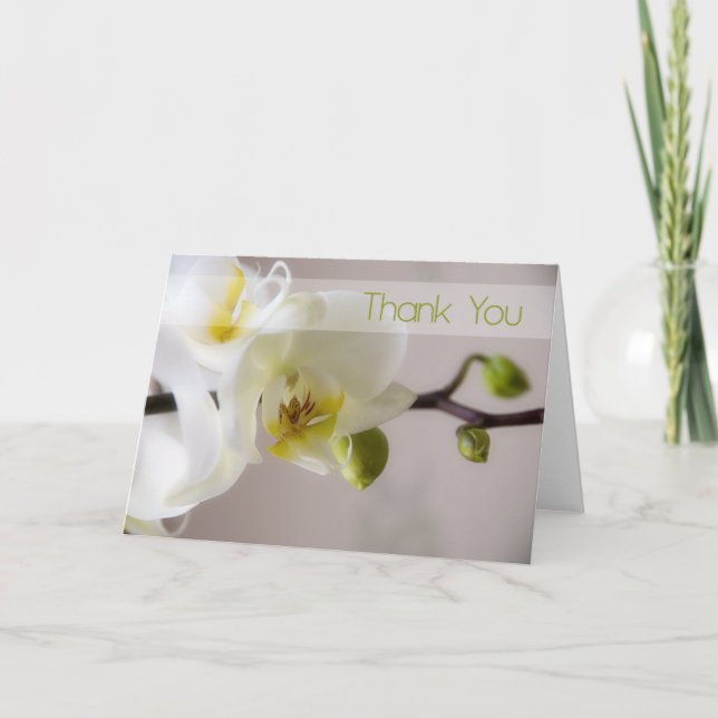 Vitt orchid-tackkort tack kort (Framsida)