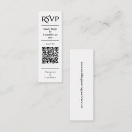 Vitt OSA QR-Bröllop-budgetenhetskort Mini Visitkort