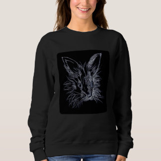 Vitt på Black Lionhead Bunny Porträtt T Shirt