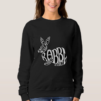 Vitt på Black Rabbit Typography Ord Art T Shirt