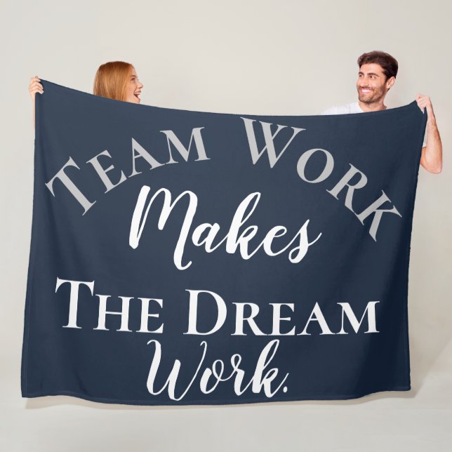 Vitt på Blue Teamwork gör att Dream-arbetet Fleecefilt (På plats)