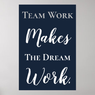 Vitt på Blue Teamwork gör att Dream-arbetet Poster