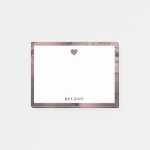Vitt på Marble Heart & Gräns, Ro, Namn Post-it Block
