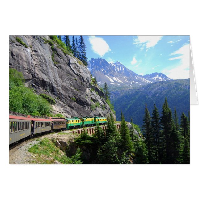 Vitt pass- och Yukon-färdkort Hälsningskort (Framsidan Horizontal)