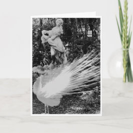 Vitt peacock-anteckningskort<Blank Inside> Inbjudan