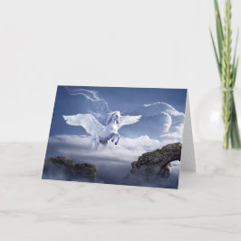 Vitt Pegasus Horse Mystical Greeting Card Kort