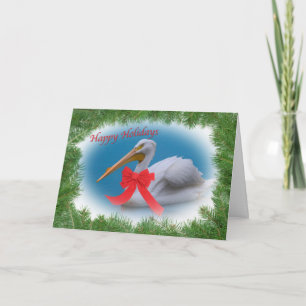 Vitt pelican Helgdag Card Helgkort