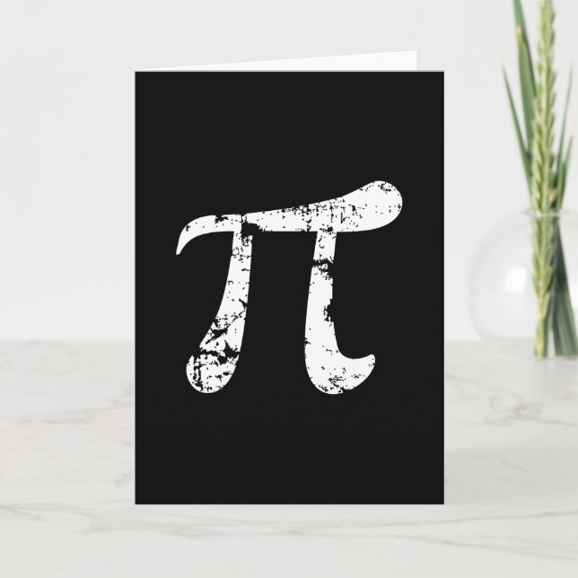 Vitt Pi-symbol med grungeeffekt Kort (Framsida)