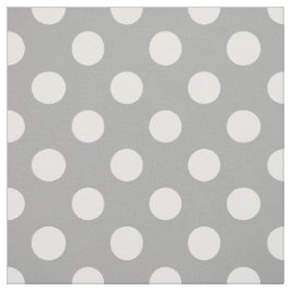 Vitt polka dots på grått tyg