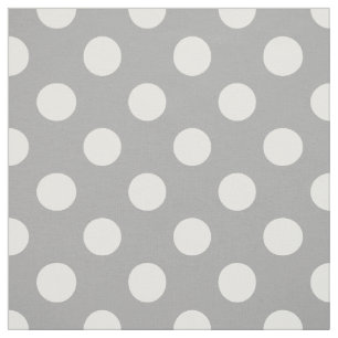 Vitt polka dots på grått tyg