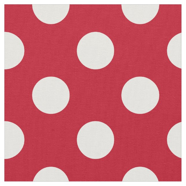 Vitt polka dots på rött tyg (Närbild)