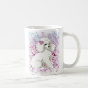 Vitt Pudel i Lilacs-kaffet Mugg Kopp