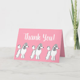 Vitt Pudel Rosa Tack Greeting Card Kort