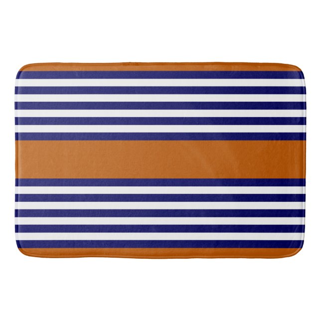 Vitt rand med bränd orange badrumsmatta (Framsidan)