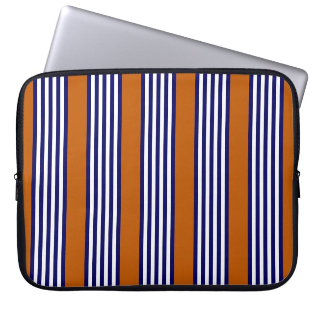Vitt rand med bränd orange laptop fodral (Framsidan)