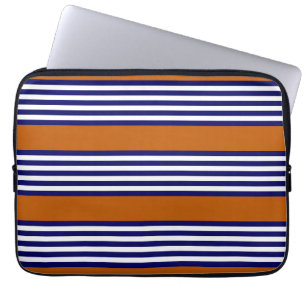 Vitt rand med bränd orange laptop fodral