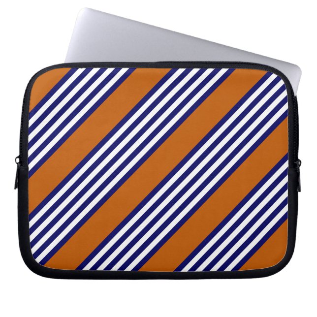 Vitt rand med bränd orange laptop fodral (Framsidan)