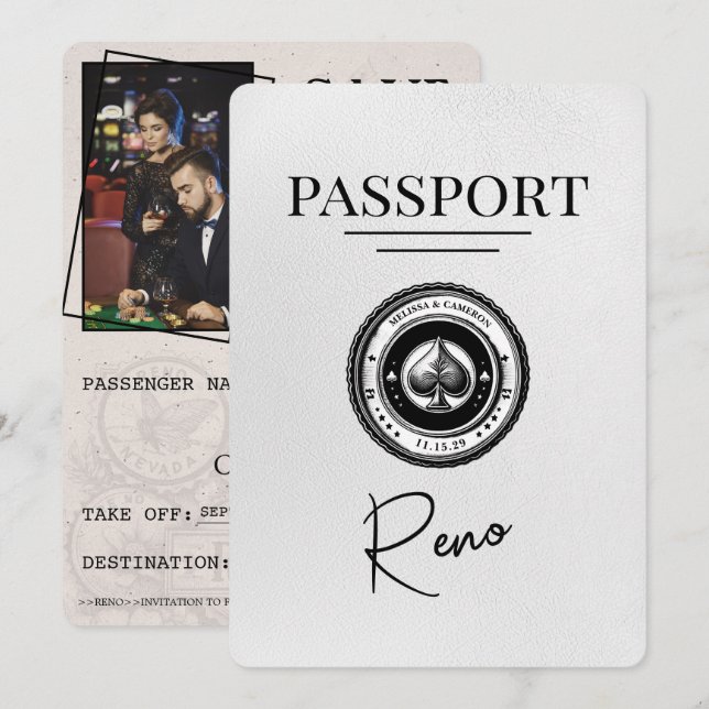 Vitt Reno Passport Spara datum Datumet (Fram/baksida)