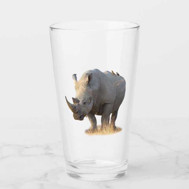 Vitt Rhino-glas Glaskopp (Framsida)