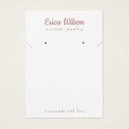 Vitt & Ro Guld Necklace Earring Visning Card Visitkort