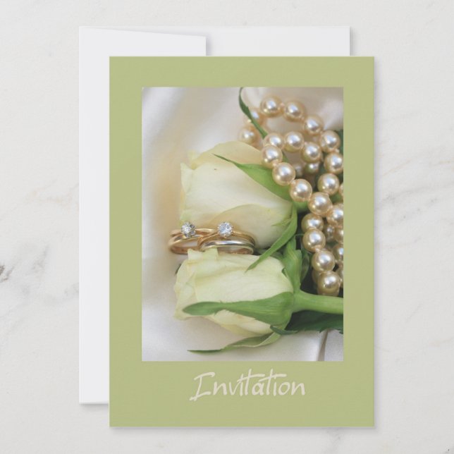 vitt ros lesbiskt bröllopsinbjudande inbjudningar (Framsida)