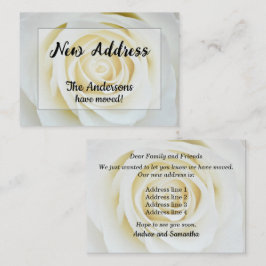 Vitt ros nytt adressmeddelande anteckningskort