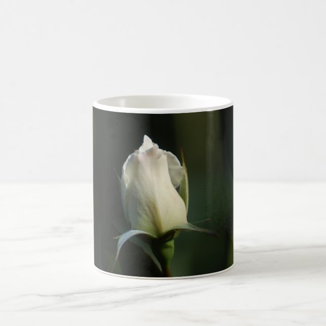 Vitt rosenknopp kaffe mugg (Center)