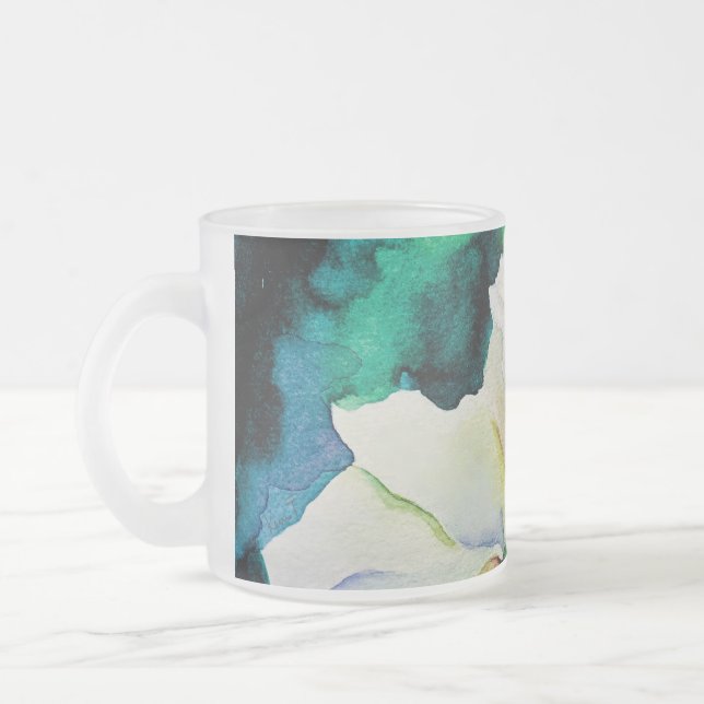 Vitt Rosmugg Frostad Glasmugg (Vänster)