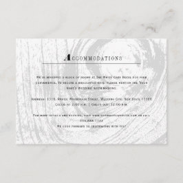 Vitt, Rustic Woodgrain Winter Wedding Tilläggskort