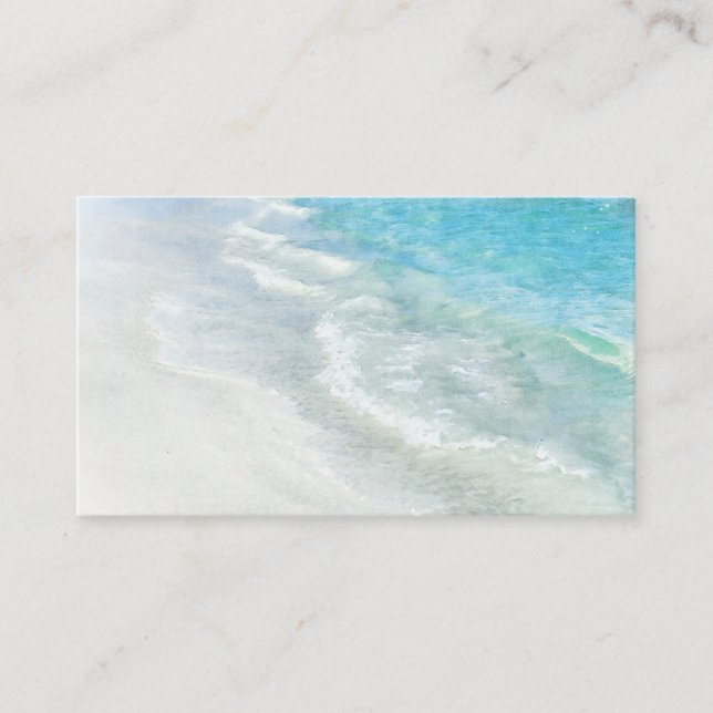 Vitt sandskålsfärg - Teal Aqua Turcos Visitkort (Framsida)