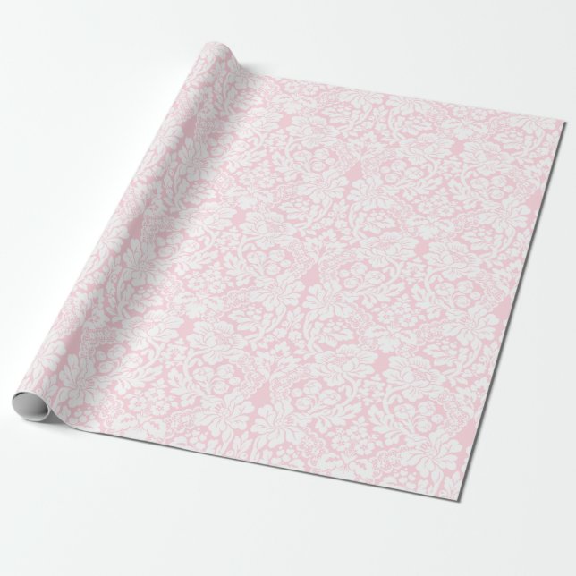 Vitt siden på rosa presentpapper (Utrullad)