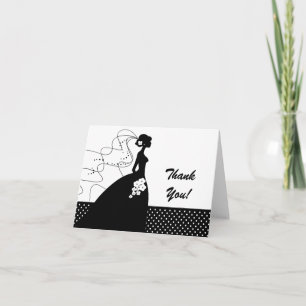 Vitt Silhouette Bride Tackkort Card