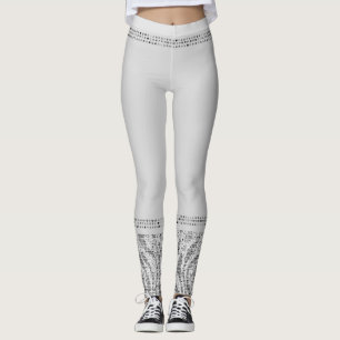 Vitt Silver Zebra Vilda Djurtryck Exotisk Glam Leggings