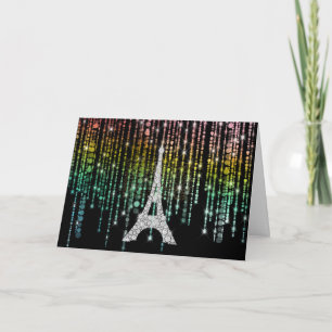 Vitt skägg Eiffel Torn Kort