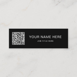 Vitt skript QR på svart Mini-Telefonkort, design