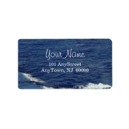 Vitt skum Vinkara oceanen Returadress Etikett