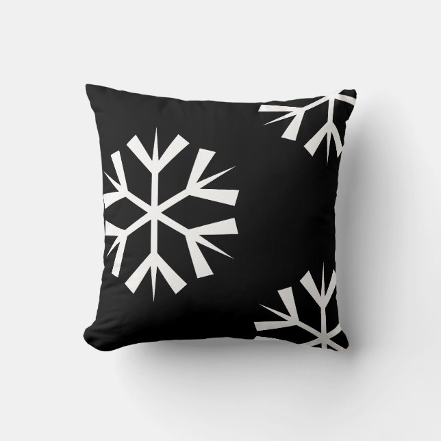 vitt SNÖFLINGEMÖNSTER Kudde (Framsida)