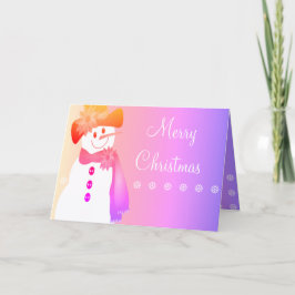 Vitt Snöflingor och färglöst Snögubbe Helgkort