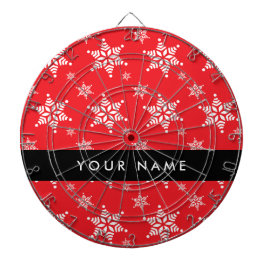 Vitt Snöflingor, rött, ditt namn, Anpassa Darttavla